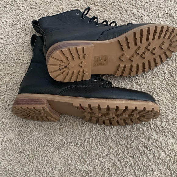 Madewell Clair lace-up leather boots‎ black size 7.5 combat moto - Picture 7 of 11